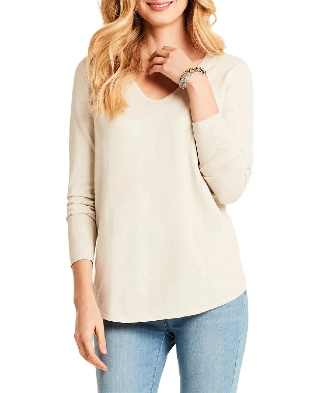 Women's Polka Dot Pullovers-NIC+ZOE Vital V-Neck Top