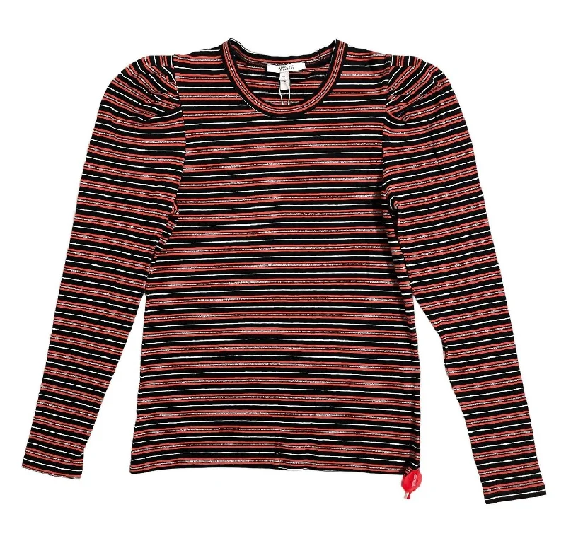 Women's Midi Denim Pullovers-Women's Striped Knit Sweater In Multicolor