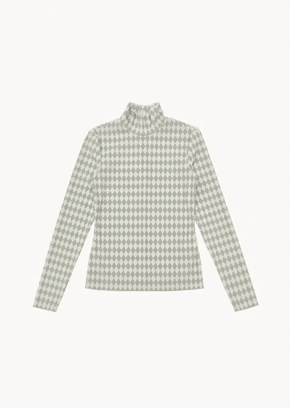 Women's Everyday Pullovers-Women's Printed Turtleneck Shirt In Mix