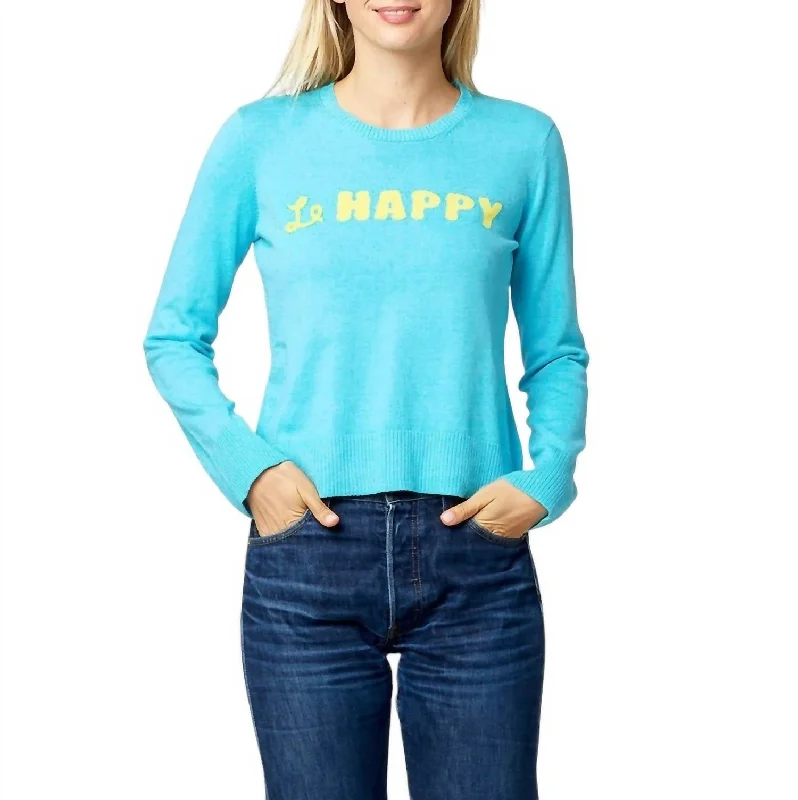 Women's Quick-Dry Pullovers-Liz Le Happy Sweater In Saltwater