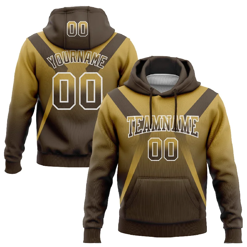 Women's Tie-Dye Hoodies-Custom Stitched Old Gold Brown-White Fade Fashion Arrow Sports Pullover Sweatshirt Hoodie