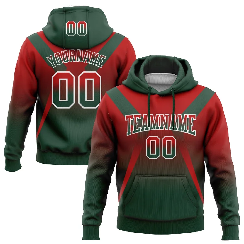 Women's Trendsetting Hoodies-Custom Stitched Red Green-White Fade Fashion Arrow Sports Pullover Sweatshirt Hoodie