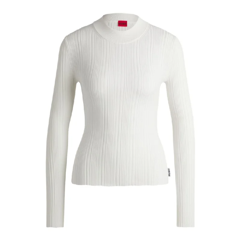 Women's Shimmer Pencil Pullovers-Slim-fit sweater with irregular ribbed structure