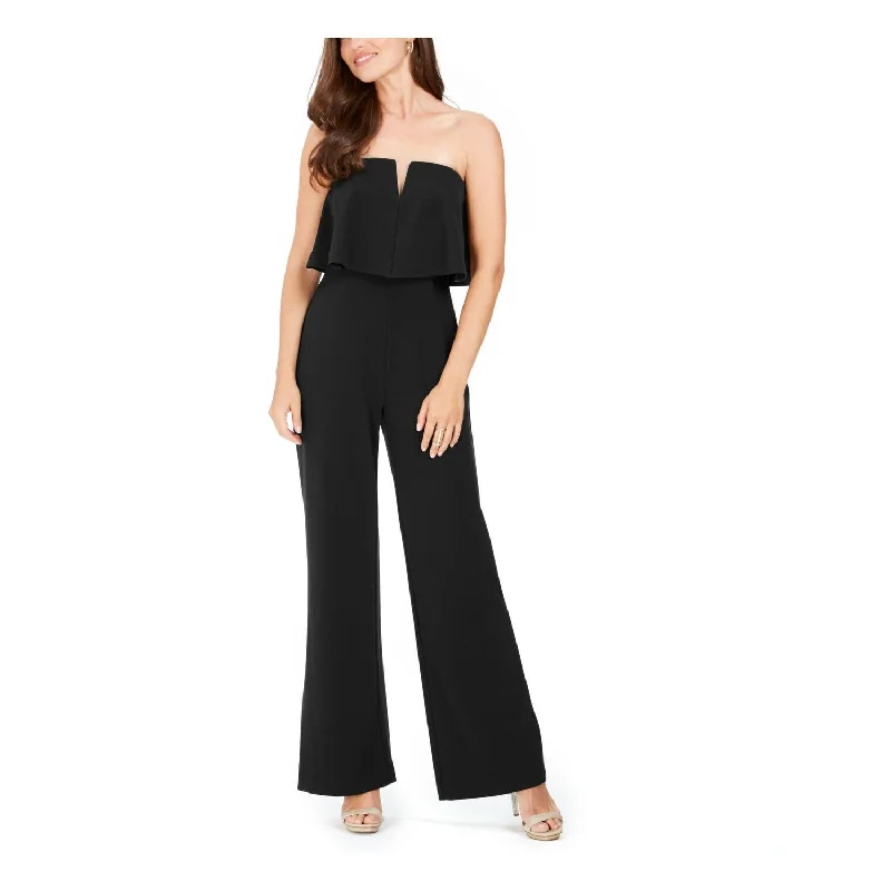 Women's Casual Festival Dresses-Adrianna Papell Women's Popover Jumpsuit Black Size 4