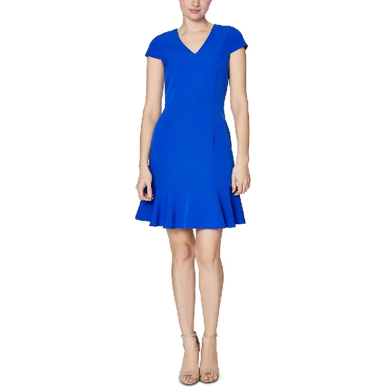 Women's Casual Fashion Dresses-Betsey Johnson Women's Ruffle-Hem Dress Blue Size 4