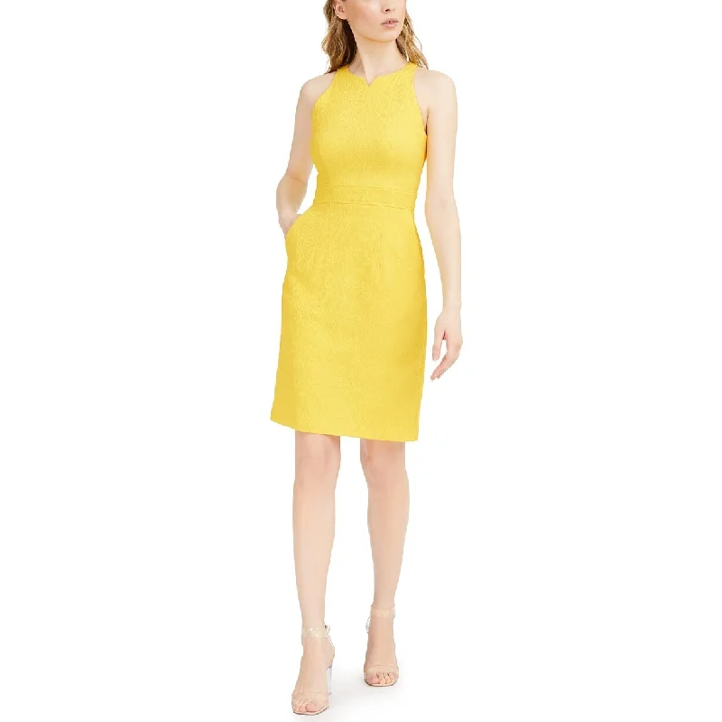 Women's Casual Friends Gathering Dresses-Nanette Lepore Women's Sleeveless Sheath Dress Yellow Size 6