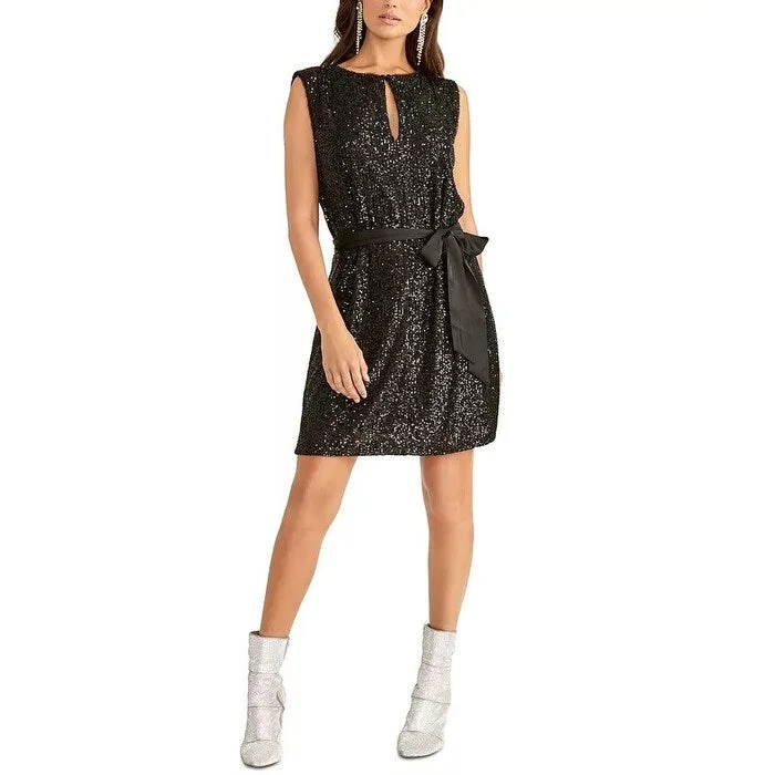 Women's Casual Mini Solid Color Dresses-Rachel Roy Women's Sequin Dress Black Size Large