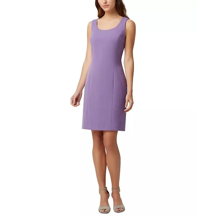 Women's Casual Midi Sundresses-Tahari ASL Women's Sleeveless Sheath Dress Purple Size 18