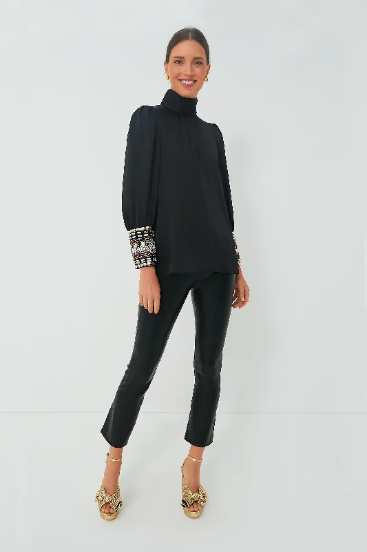 Black Embellished Faven Blouse