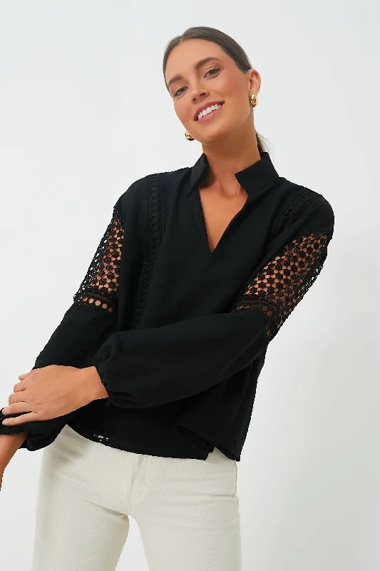 Black Eyelet Jane Blouse