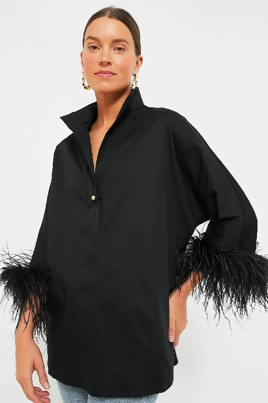 Black Feather Willow Blouse