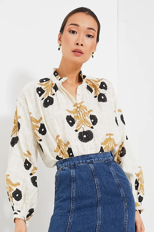 Black Noir Triple Bloom Blouse