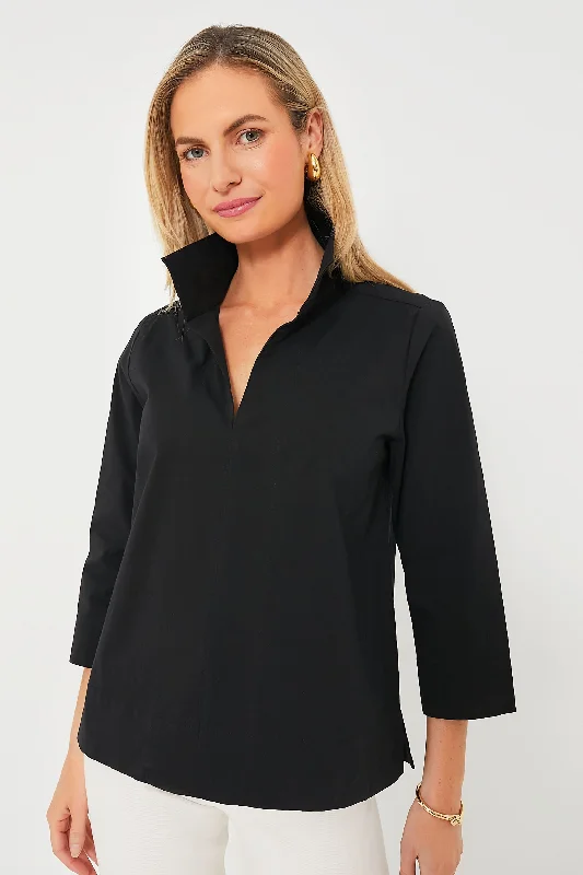 Black Sullivan Stand Collar Blouse