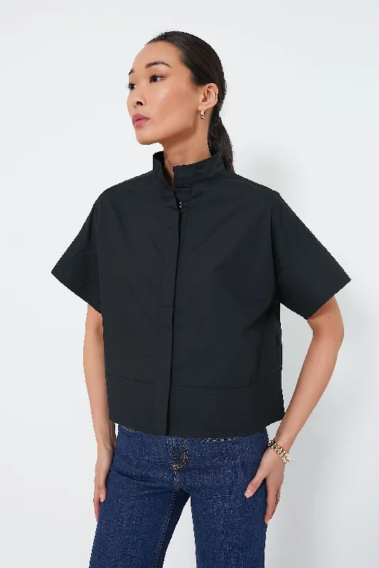 Black Trapunto Stitch Sofia Shirt