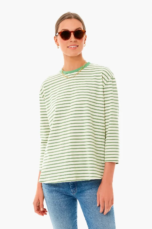 Celadon Striped Knit Popover