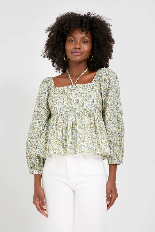 Ditsy Floral Tara Tie-Neck Blouse