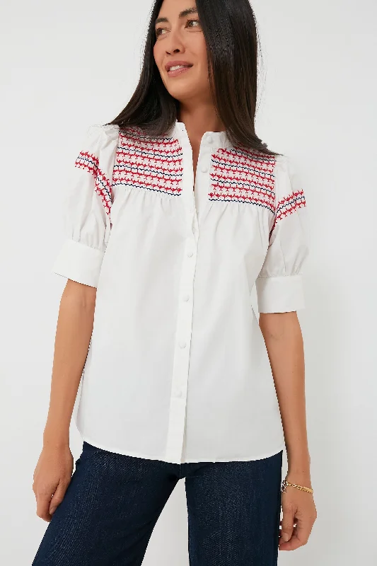 Exclusive Red and Pink Embroidered Saylor Shirt