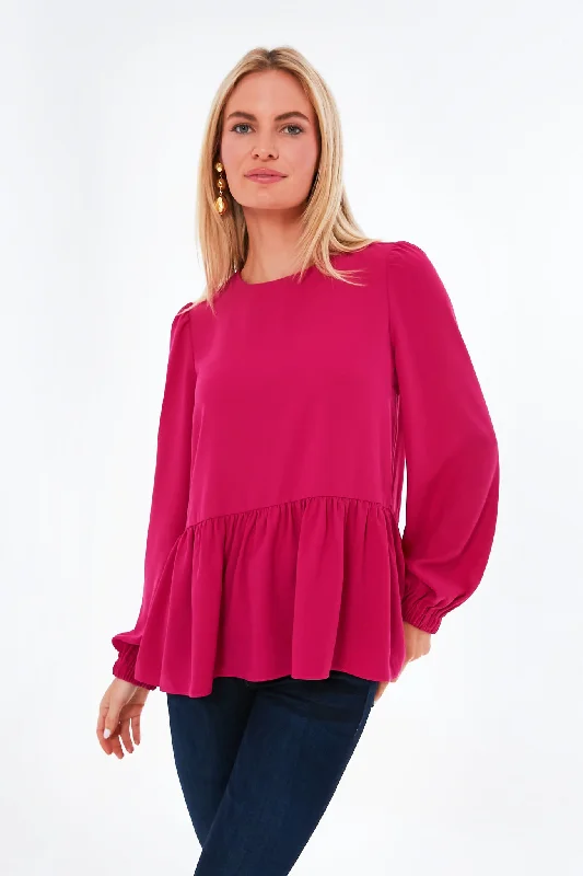 Fuchsia Carlota Peplum Blouse