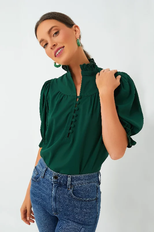 Hunter Green Selena Blouse