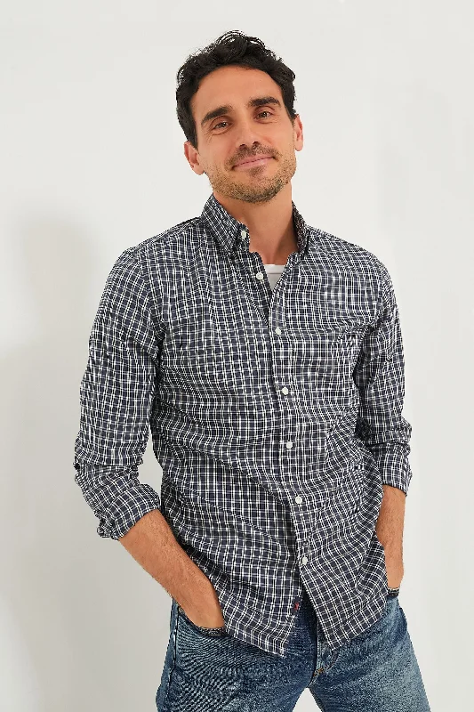 Navy White Check Movement Shirt