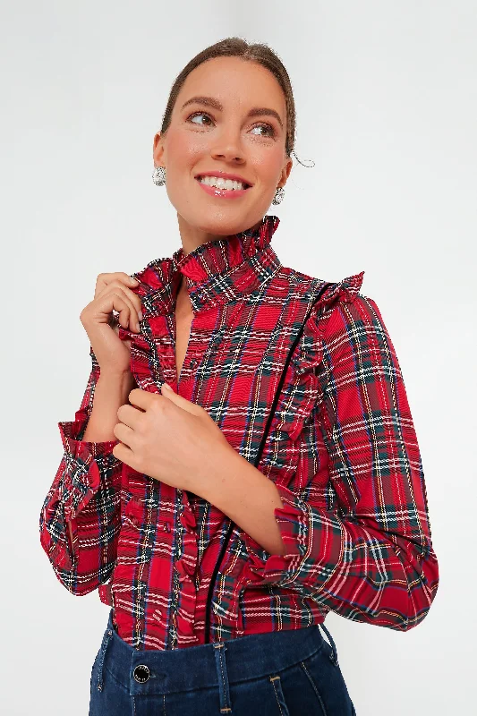 Royal Stewart Tartan Ruffle Reagan Button Down