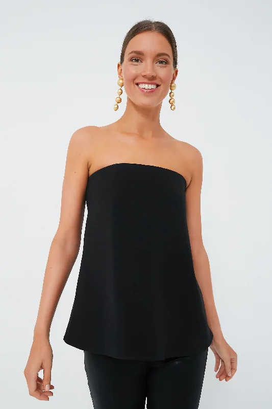 Strapless Noir Crepe Marin Top