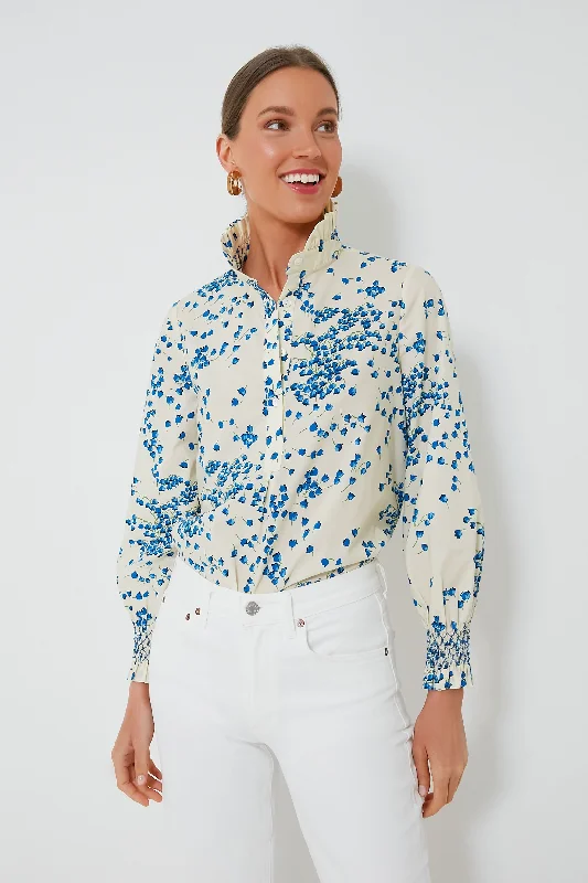 Tan Tossed Floral Teagan Popover