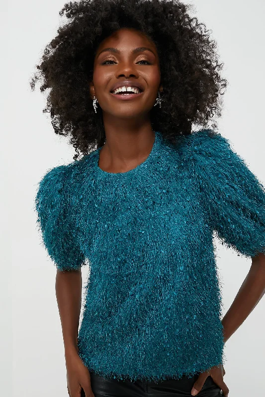 Teal Textured Hope Blouse