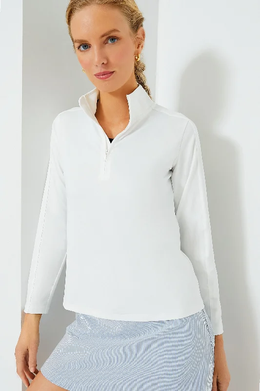 White Carver Quarter Zip Tee