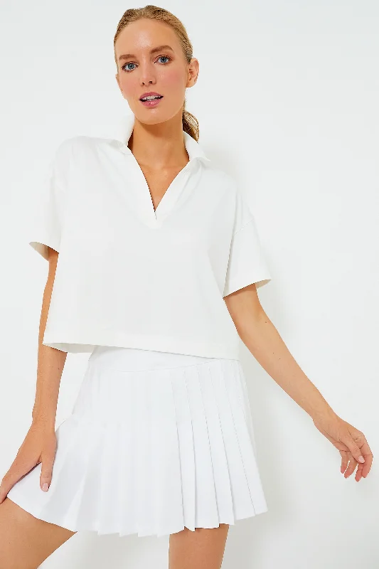 White Cropped Caroline Polo