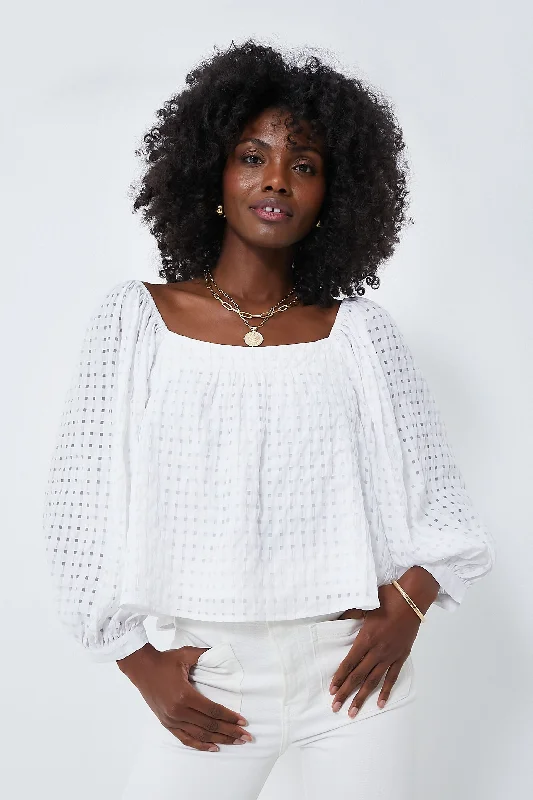 White Textured Bonnie Blouse