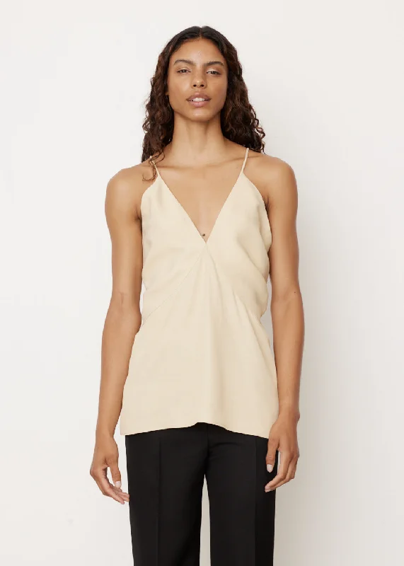 Women's Athletic T-Shirts-Draped Twill Cami Top