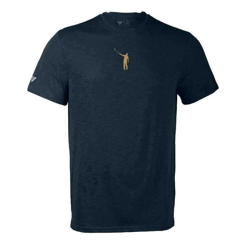 Women's Ethnic Print T-Shirts-No Laying Up Gold Boy T-shirt by Levelwear | Navy