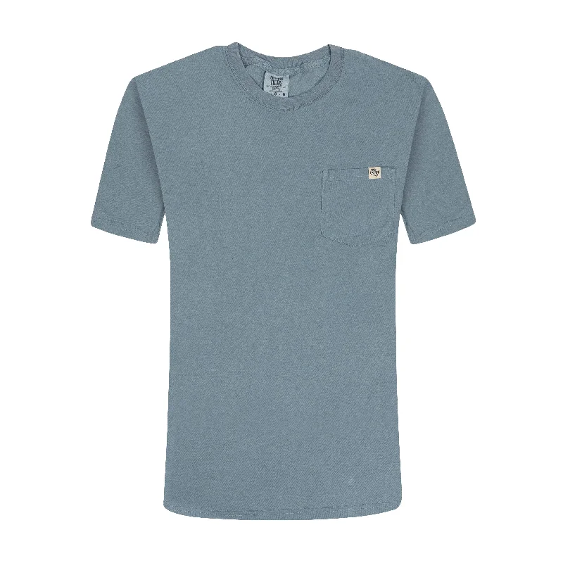 Women's Breathable T-Shirts-No Laying Up Minimalist Pocket T-shirt | Ice Blue