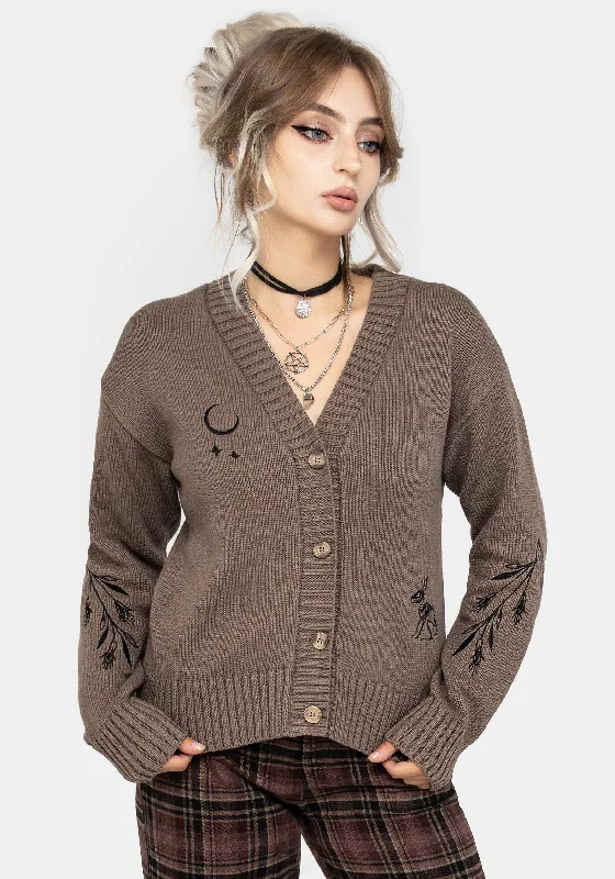 Women's Lace Pencil Cardigans-Hester Embroidered Knit Cardigan