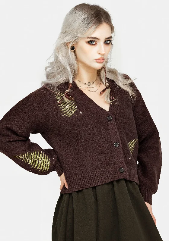 Women's High-Waisted A-Line Cardigans-Vasilisa Embroidered Knit Cardigan