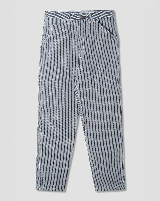 Women's Snap Button Pants-80s Painter Pant (Hickory Stripe)