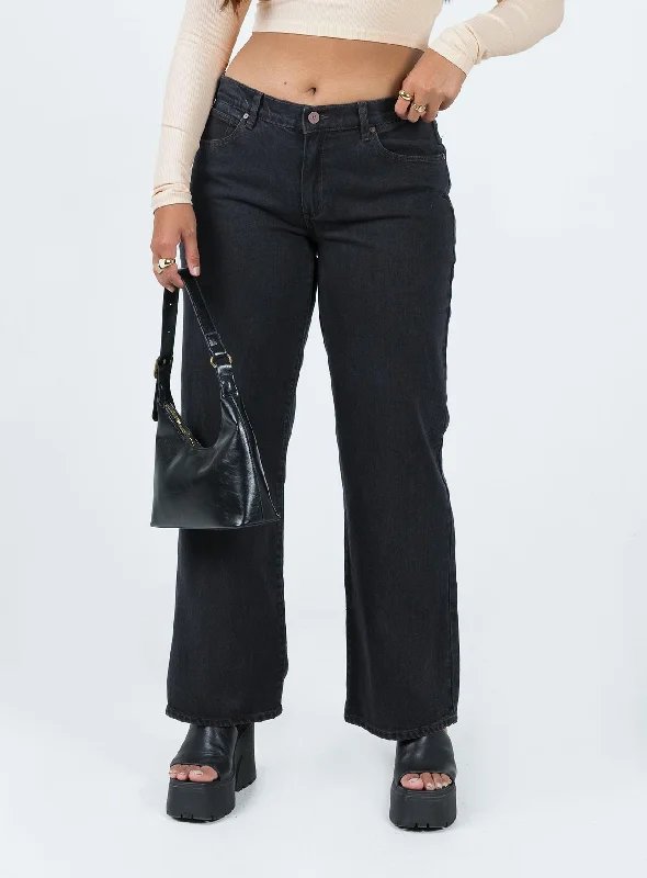 Women's Pajama Pants-Abrand 99 Low & Wide Black Box