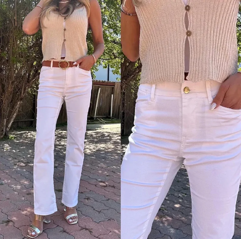 Women's Loose Fit Pants-Adele In White