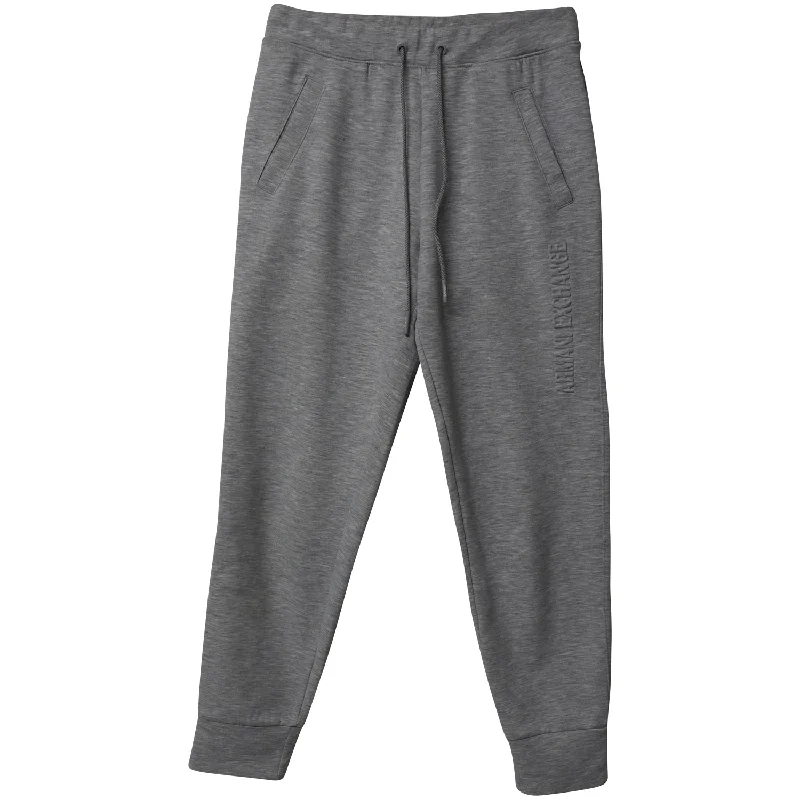 Women's Waterproof Pants-Armani Exchange Debossed LogonJogger Pants in Grey Cotton