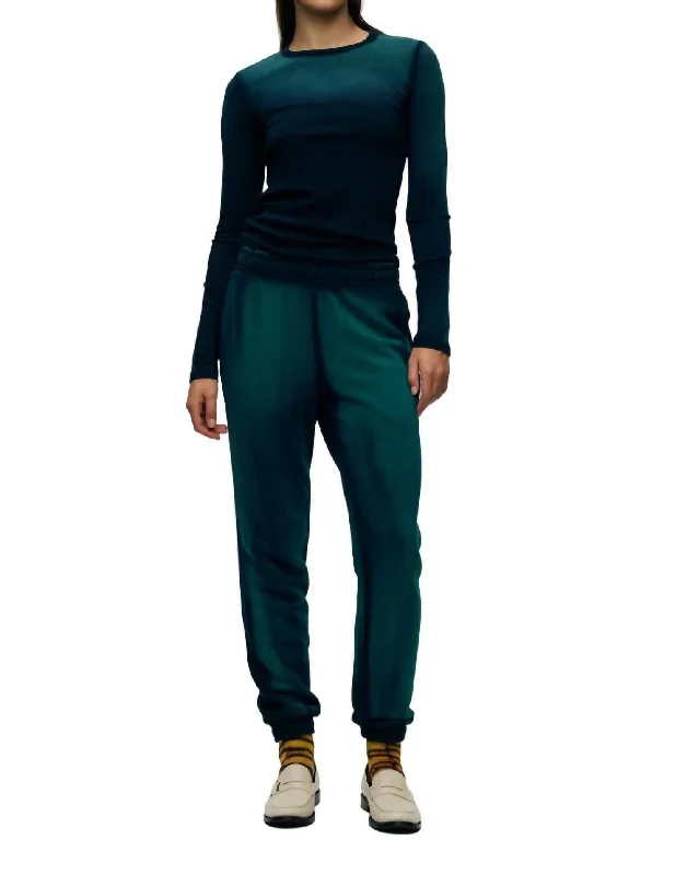 Women's Printed Pants-Brooklyn Sweatpants In Teal Blue Cast