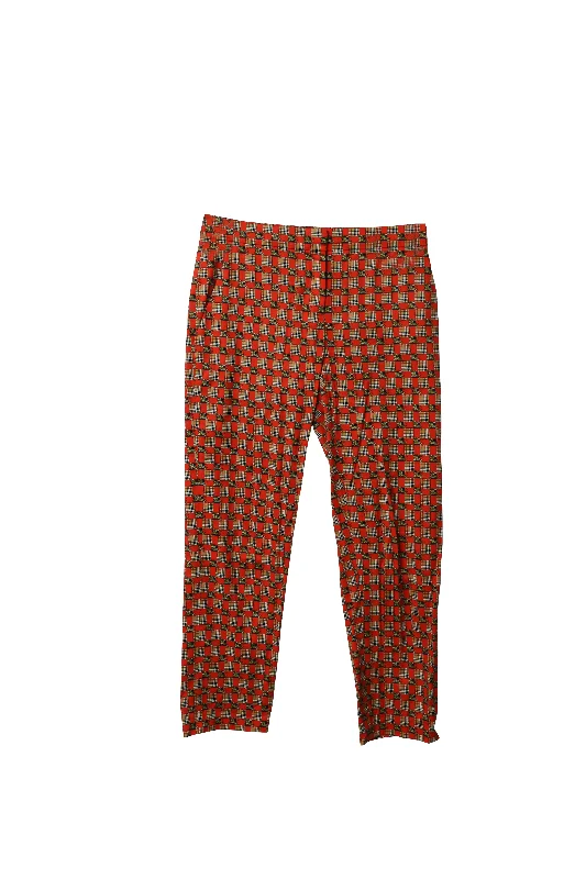 Women's Ombre Pants-Burberry Equestrian Check Print Stretch Cigarette Trousers in Multicolor Cotton