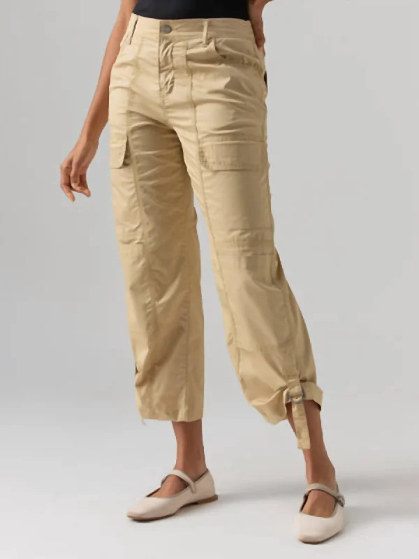 Women's Relaxed Fit Pants-Cali Cargo Pants In True Khaki