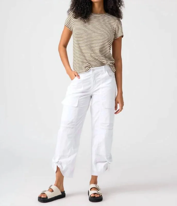 Women's Pajama Pants-Cali Cargo Pants In White