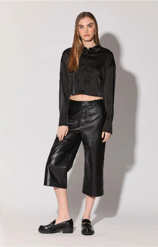 Women's Jogging Pants-Cooper Pant, Black - Leather