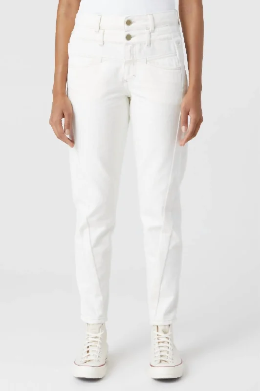 Women's Cargo Pants-Curved X Jean In Creme