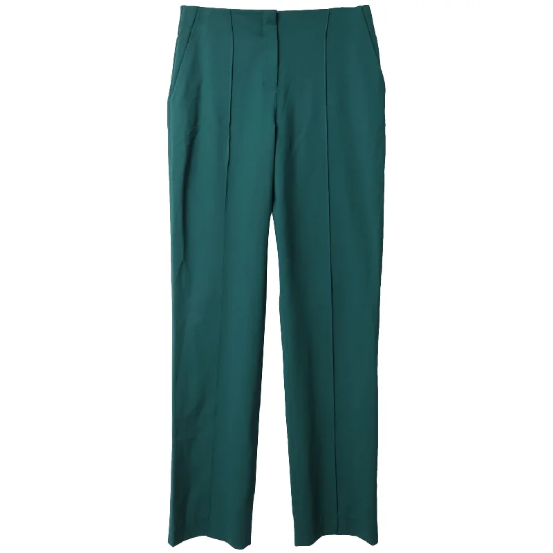 Women's Tapered Pants-Diane Von Furstenberg Tailored Jeans in Teal Wool