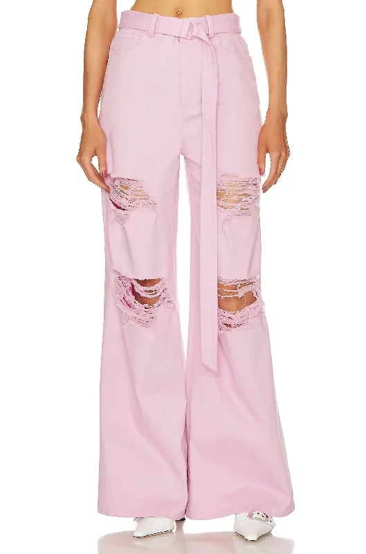 Women's Jeggings Pants-Distressed Wide Leg Jean In Blossom