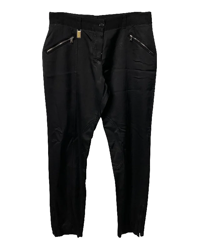 Women's Maxi Pants-Dolce & Gabbana Zip Pocket Jeans in Black Polyester