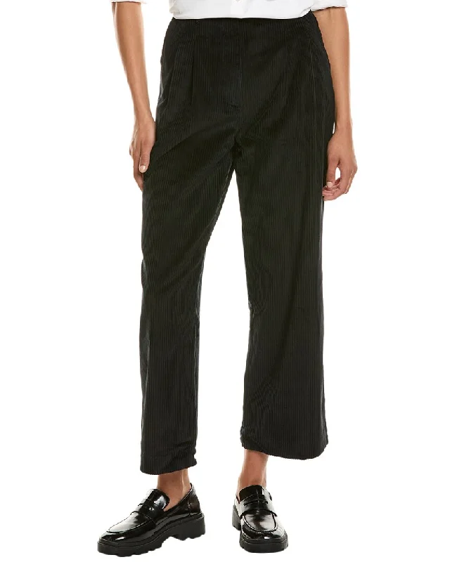 Women's Slim Fit Pants-DONNI. Cord Pleated Trouser